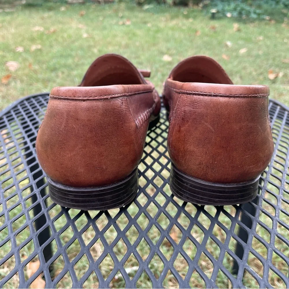 Giorgio Brutini Men's Brown Leather Slip-on Loafers with Tassels - Picture 6 of 8